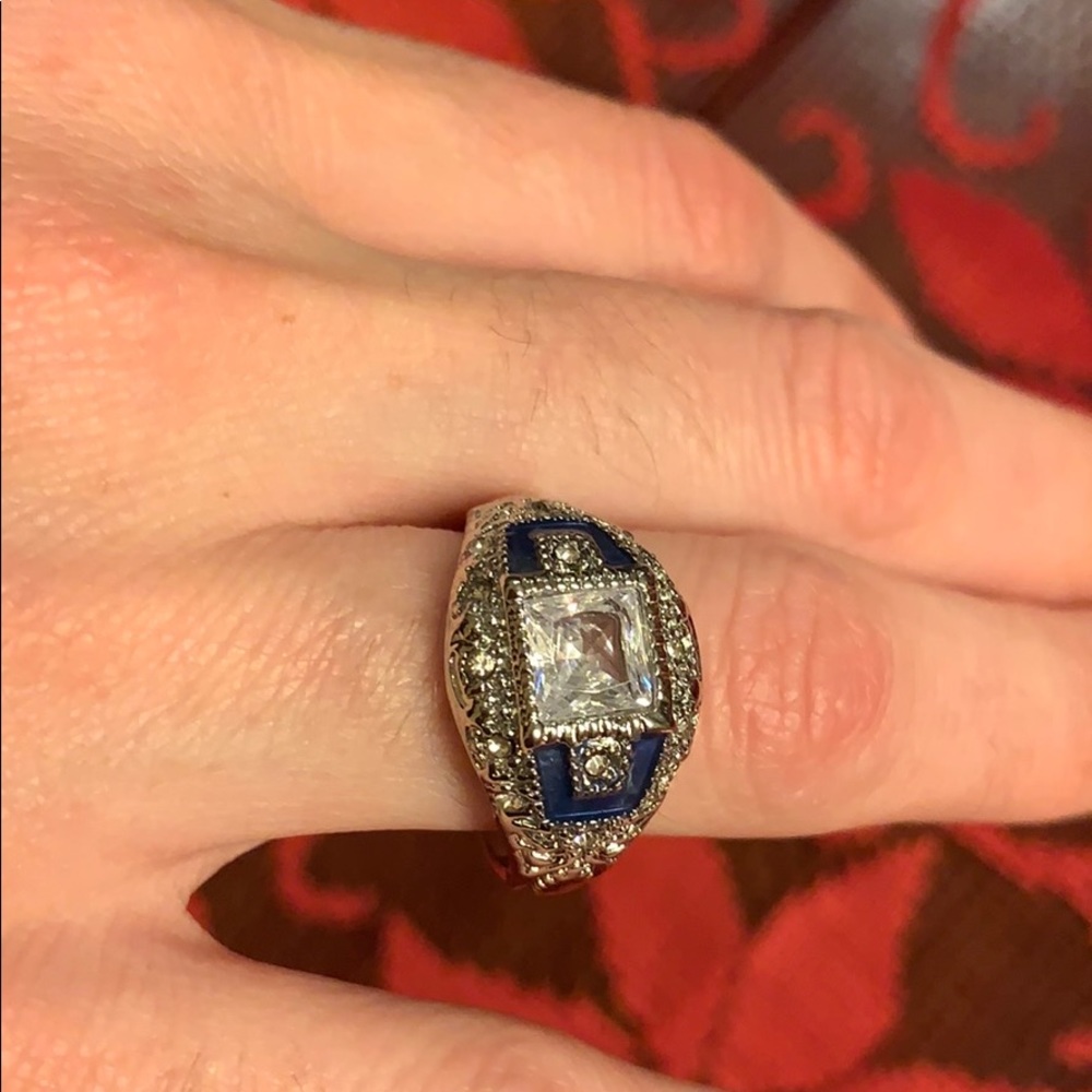 White Sapphire Sterling  Ring